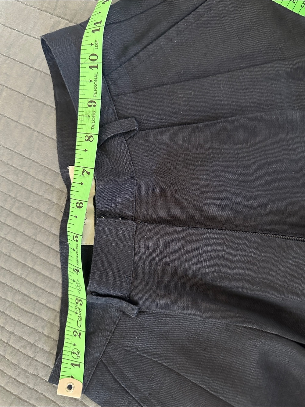Navy Blue 100% Linen Shorts - Picture 4 of 4
